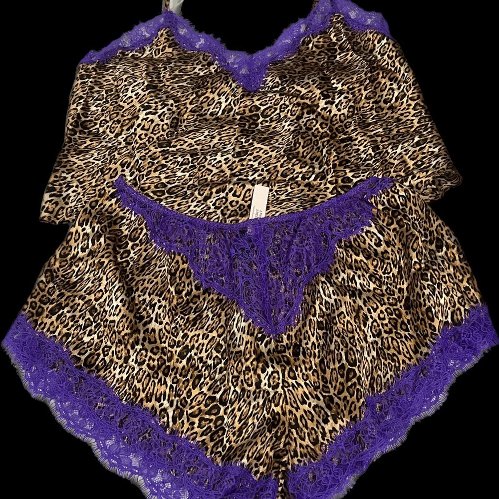 Cropped Silk & Lace Cami Set - Picture 2 of 3